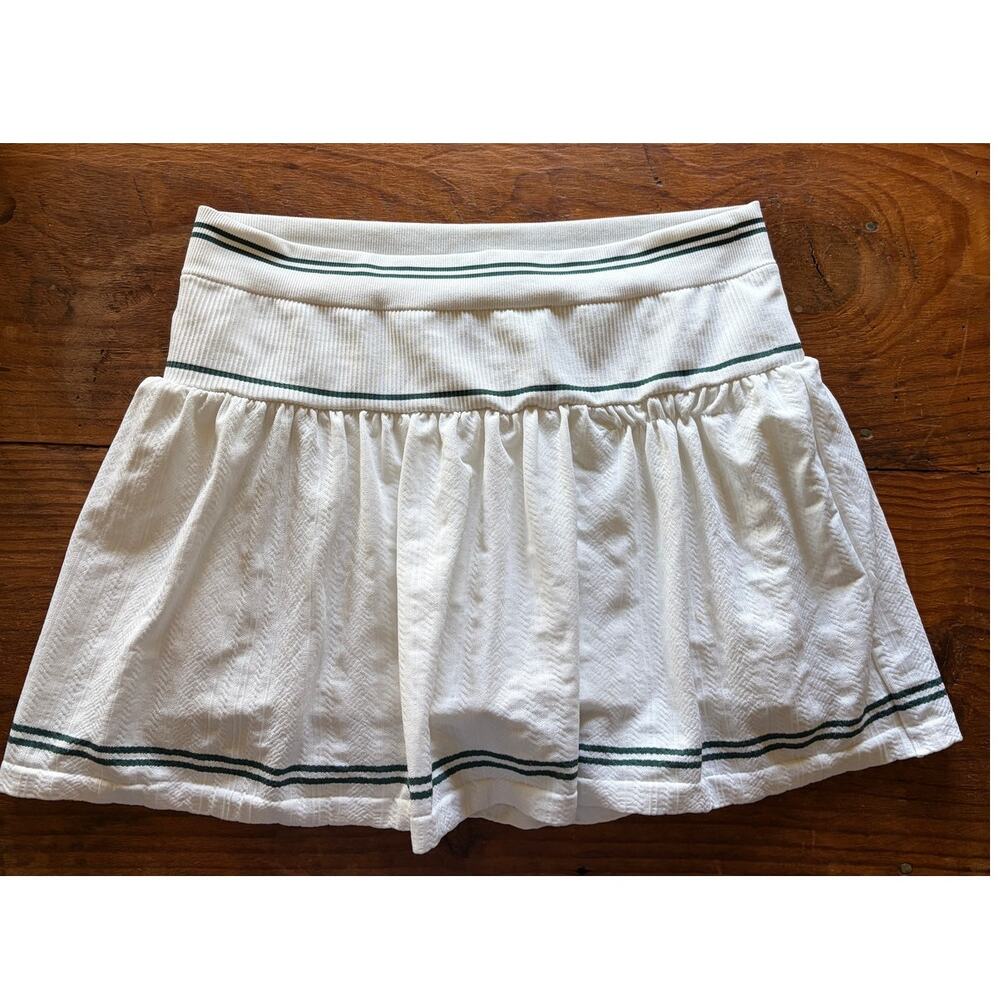 All in Motion White Green Striped Tennis Mini Skirt Skort Size M - Picture 2 of 7